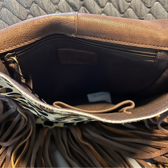 The Dolly Genuine leather fringe leopard crossbody - Picture 5 of 6